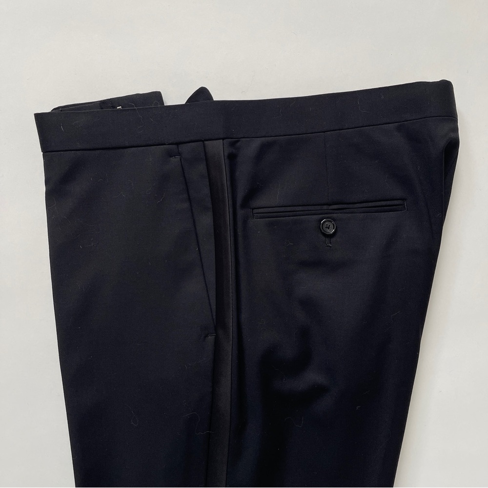 J. Crew Ludlow Black Italian Wool Tailored Tuxedo Trousers